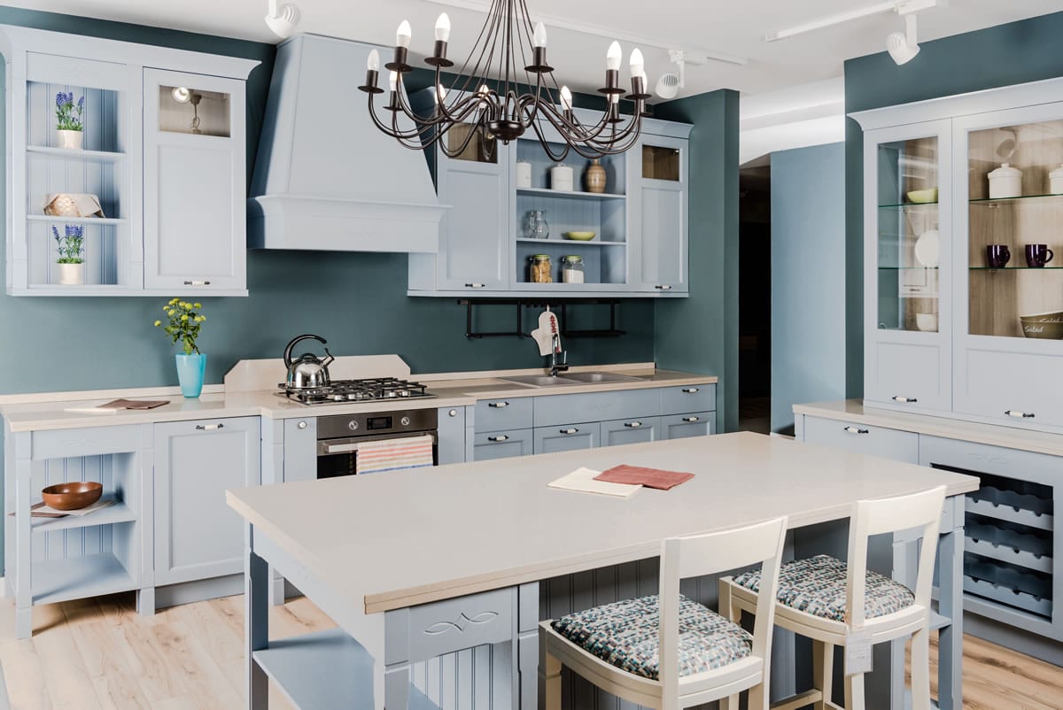 Cocina retro vintage de madera